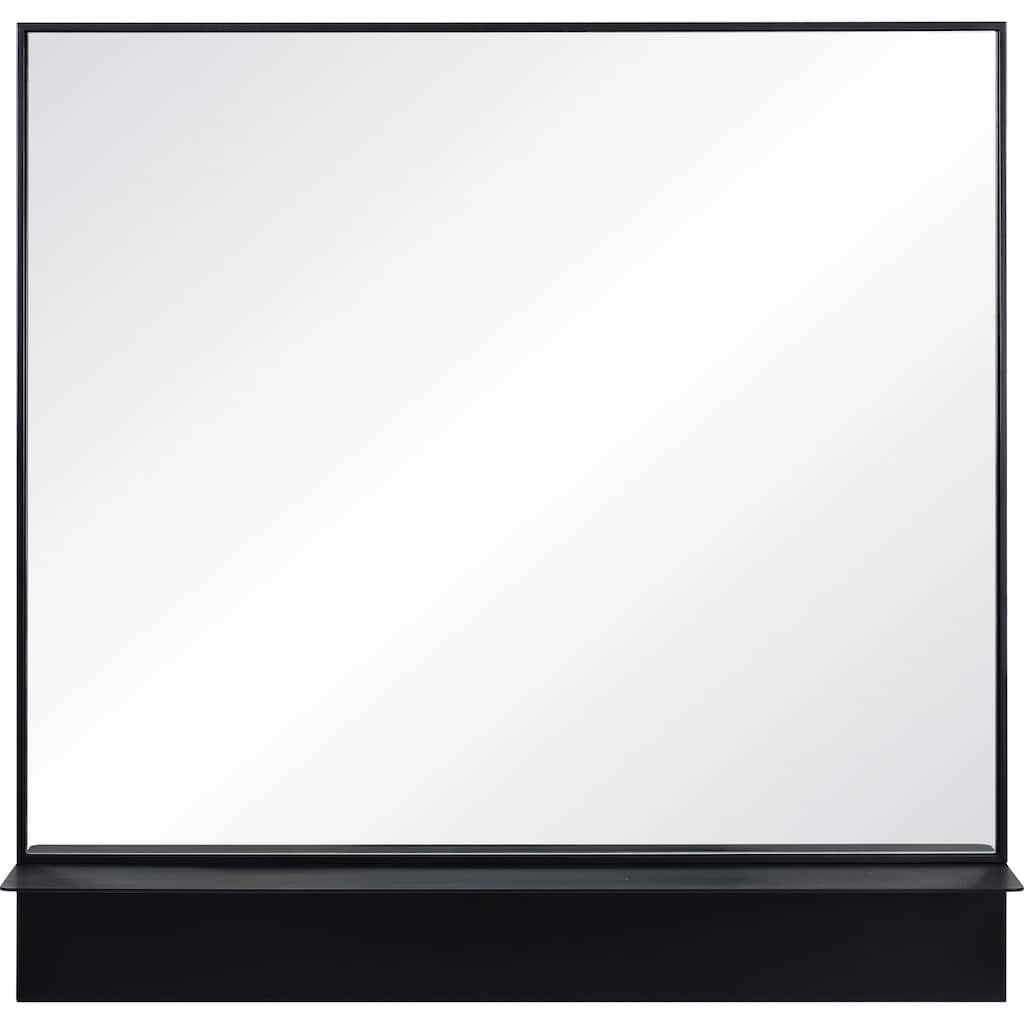 35" Black Traditional Square Framed Wall Mirror