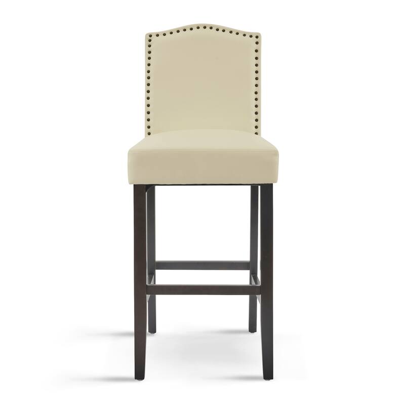 Faux Leather Barstools Set of 2 Counter Height Bar Stools for Kitchen Island