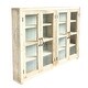 preview thumbnail 4 of 3, Reclaimed Wood Cabinet with 4 Glass Doors, 4 Shelves & Zinc Metal Backing (Each one will vary)