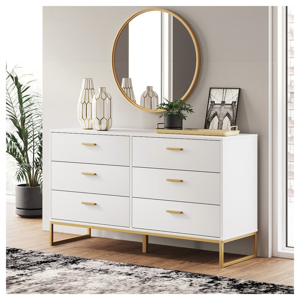 Signature Design by Ashley Socalle White/Gold Dresser