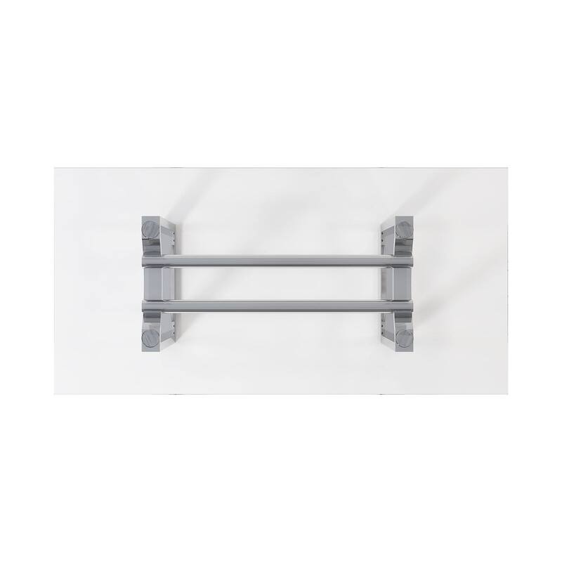 7PC Contemporary Chrome Finish Dining Set Table and Upholstered Chairs - 7-piece Set