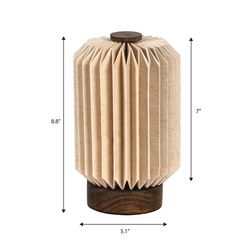 Banks Modern Minimalist Paper Pleated Column Accent LED Table Lamp