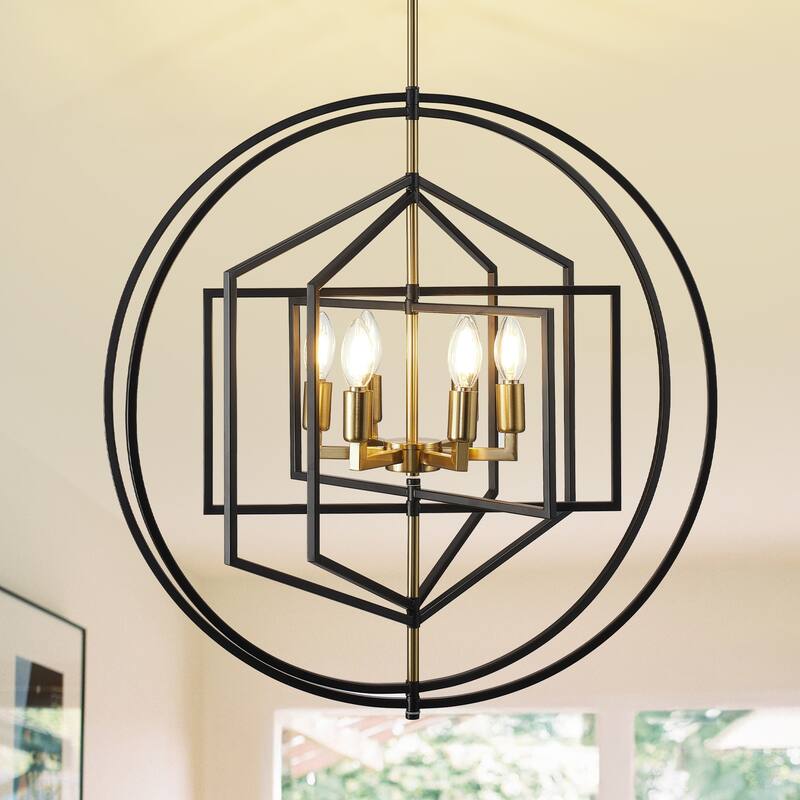 25.78" Geometric Chandelier Modern 6-Light Fixture Pendant Lighting