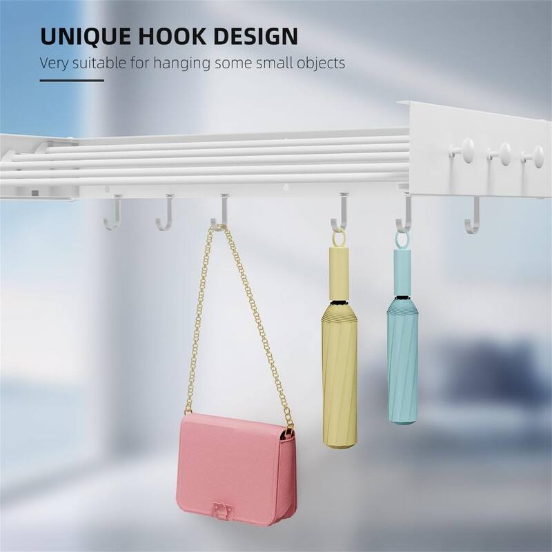 Wall Mounted Clothes Drying Rack - 31.5", White