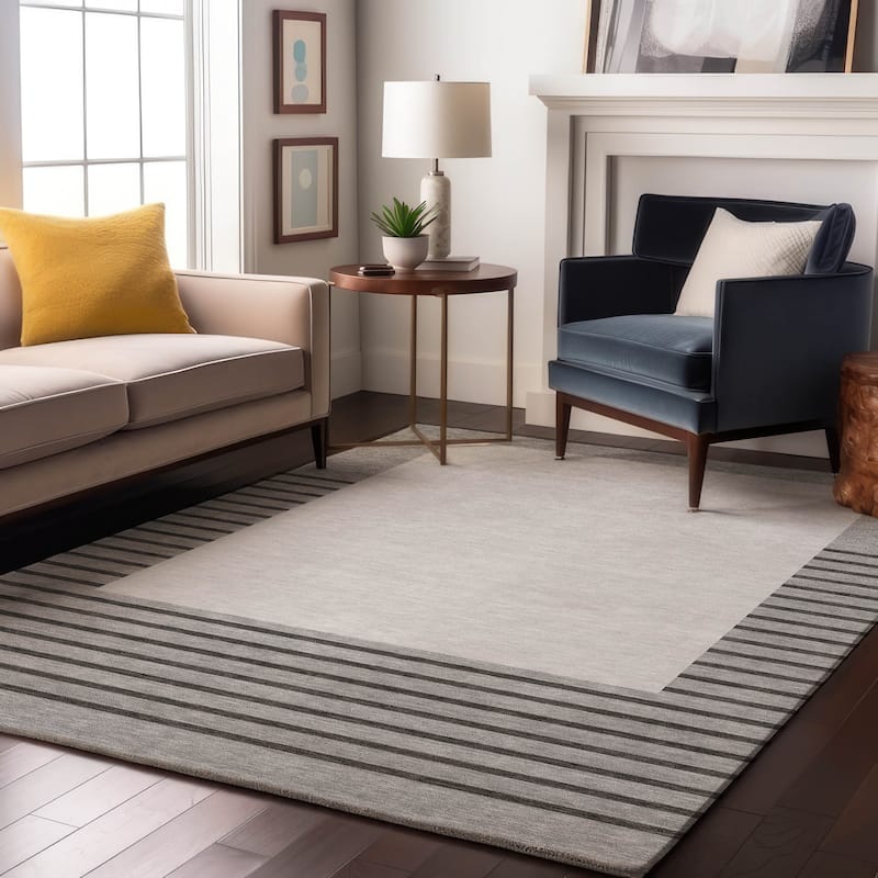 Premium Washable Super Soft Modern Frames Mayfield Rug - Gray - 5' x 7'6"