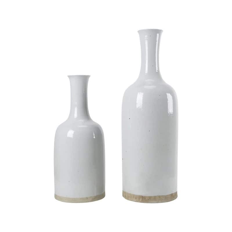 24 in. Tall Off White Matte-Glazed Porcelain Clara Decorative Bottle Small