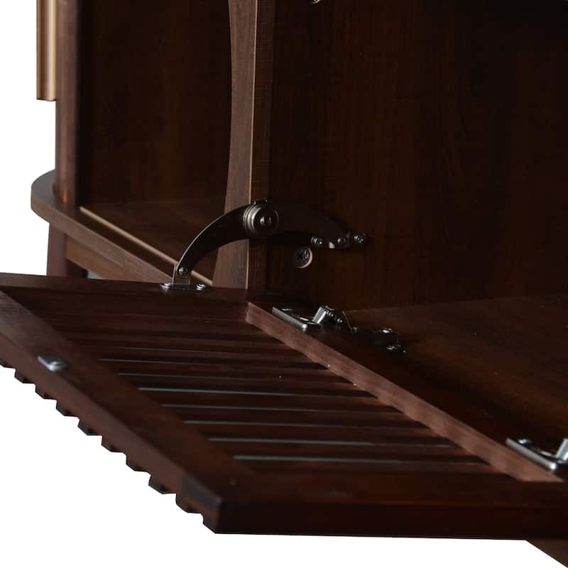 Modern Dark Brown TV Stand for 75" TVs,Solid Wood TV Console with Storage Cabinet,Entertainment Center