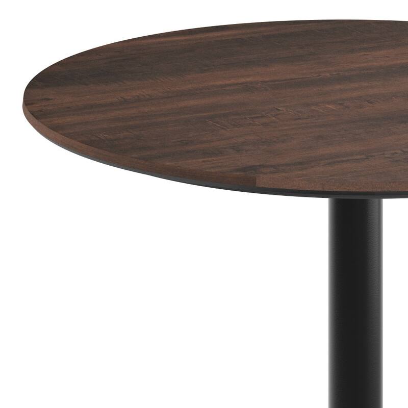 Commercial HPL Tabletop with Bar Height Round Base - 36"W x 36"D x 42"H