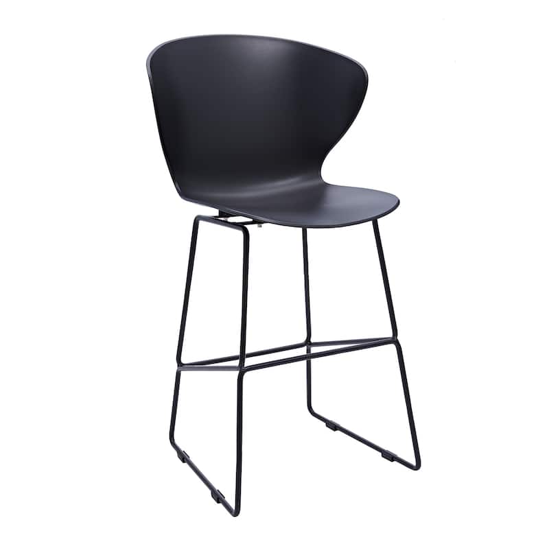 Midcentury Polypropylene Stool with Metal Legs, Set of 2