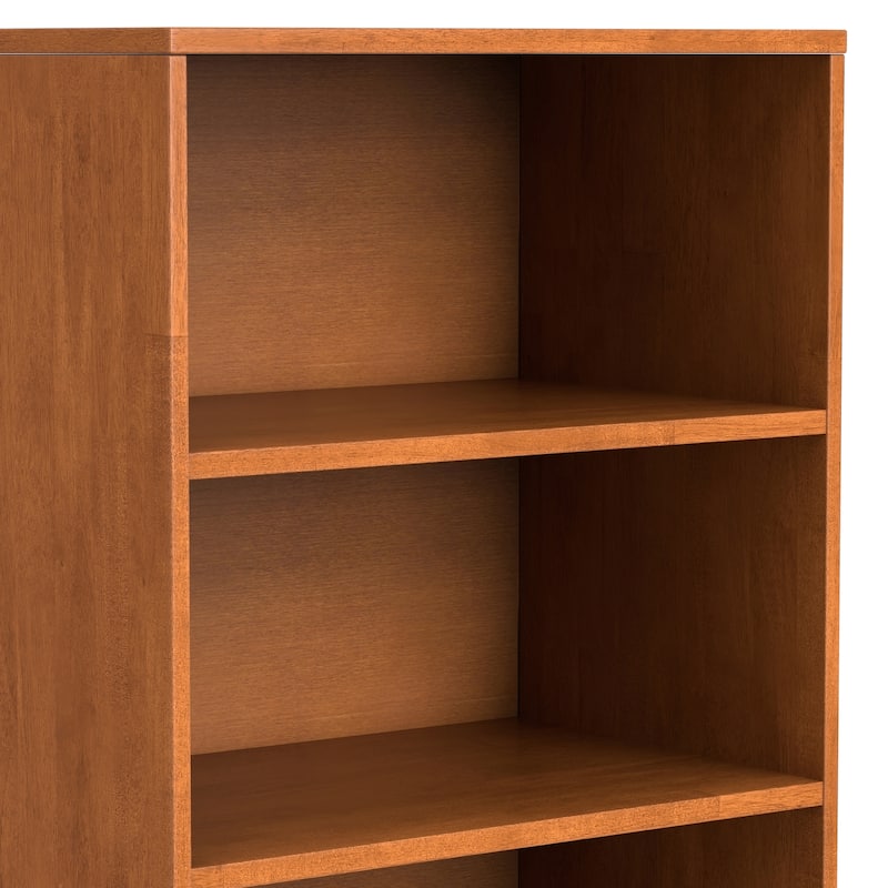 WYNDENHALL Pearson SOLID HARDWOOD 60 x 24 inch Mid Century Modern Bookcase with Storage - 24"w x 16"d x 60"h