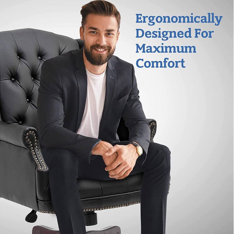 Office High Back Reclining Chair,Thick Padded Seat and Backrest,Desk Chair with Smooth Glide Caster Wheels,1 Pack