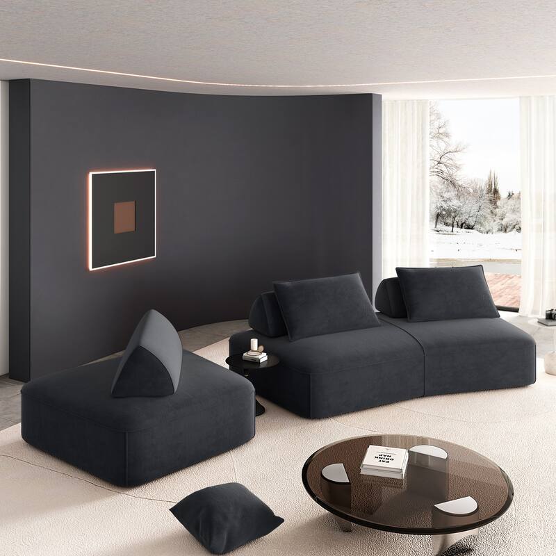 Luxury Oversized Modular Sectional Sofa,139" Chenille Upholstered Couch with Removable Backrests, Convertible Chaise Lounge