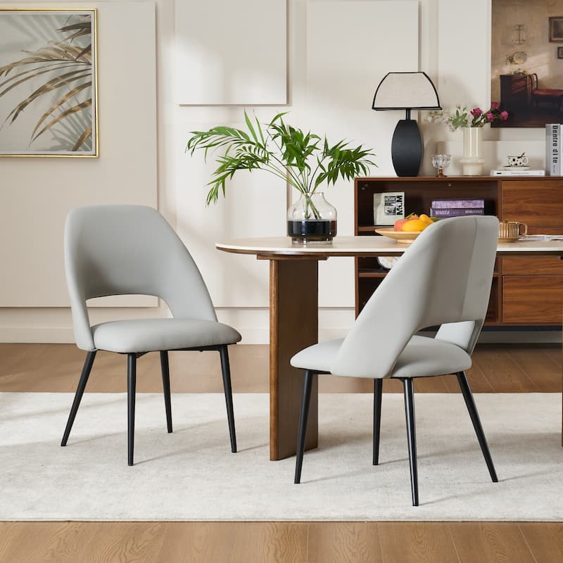 Mid-Century Modern Dining Chairs Set of 2, Upholstered Side Chairs