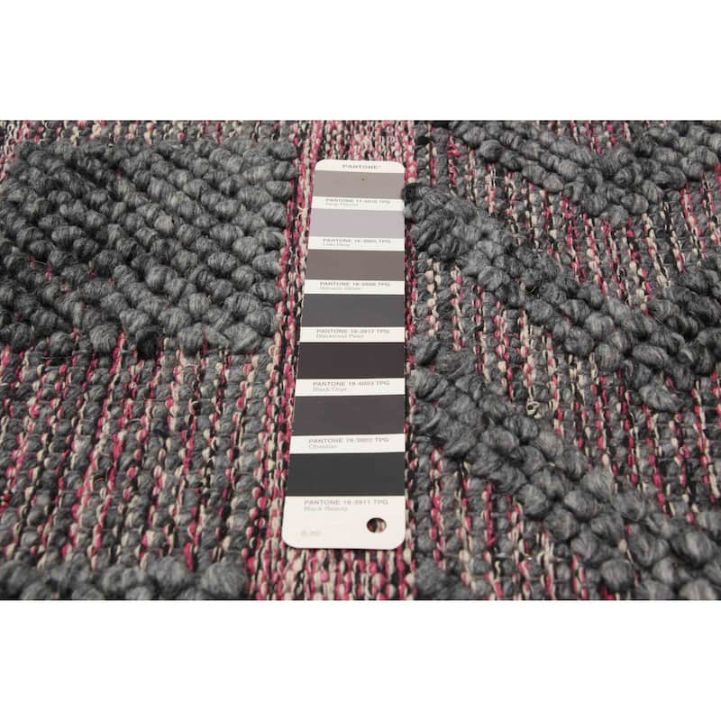 ECARPETGALLERY Braid weave Sienna Grey Wool Rug - 4'11 x 8'2