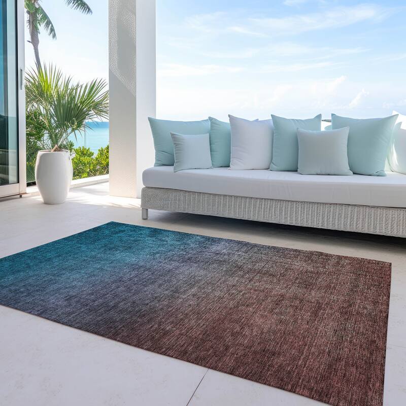 Machine Washable Indoor/ Outdoor Chantille Modern Ombre Rug