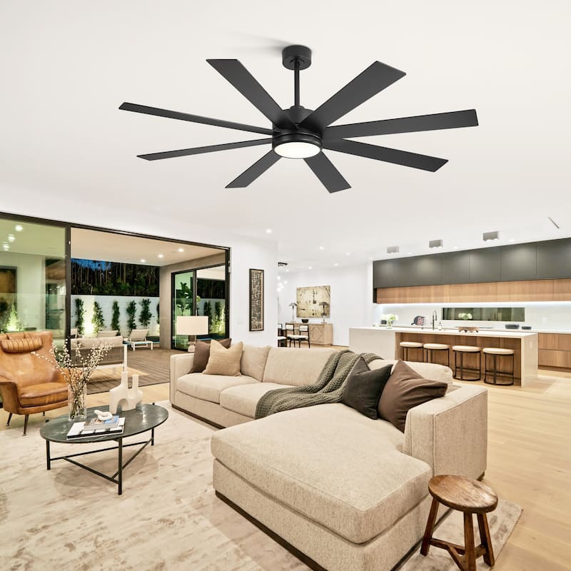 42/48/52/56/60/65-IN LED Ceiling Fan with Light Kit and Remote(5/6/7/8-Blade)