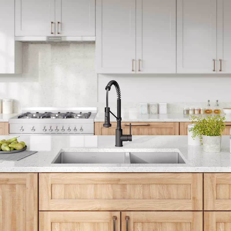 Kraus 3-in-1 Set Undermount Kitchen Sink, Pulldown Faucet, Dispenser