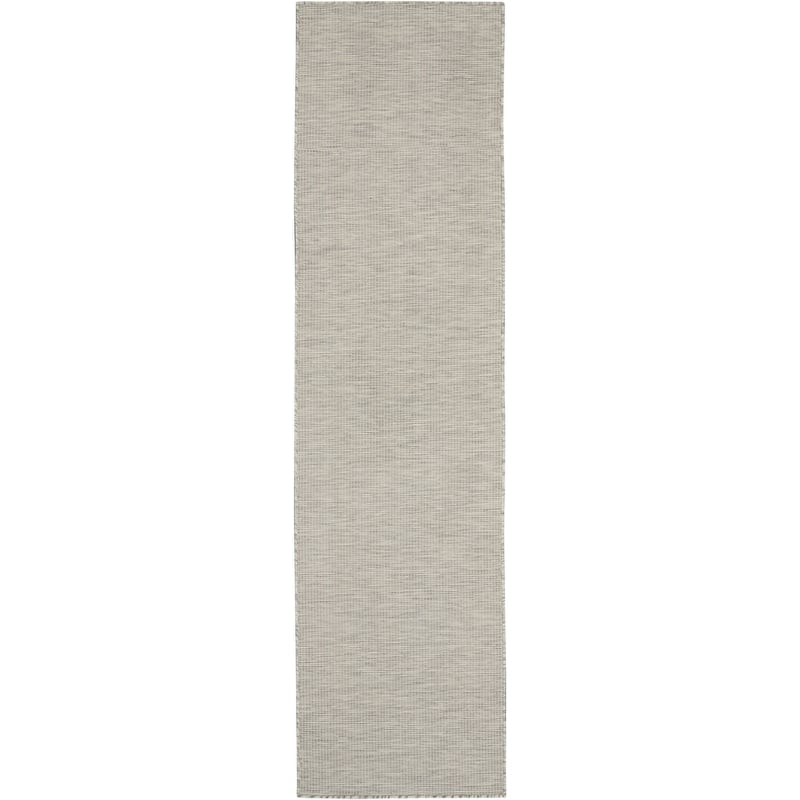 Nourison Selerno Indoor/Outdoor Solid Area Rug - 2' x 6' - Light/Grey