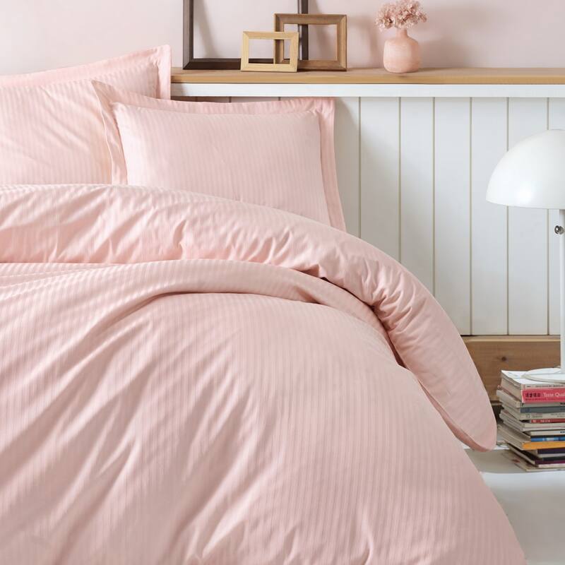 Satin Duvet Cover Set, High Quality Turkish Cotton Queen Size Set, 1 Duvet Cover, 1 Fitted Sheet and 2 Pillowcases