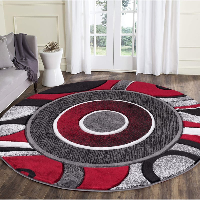 Glamour Red/Black Polypropylene Area Rug