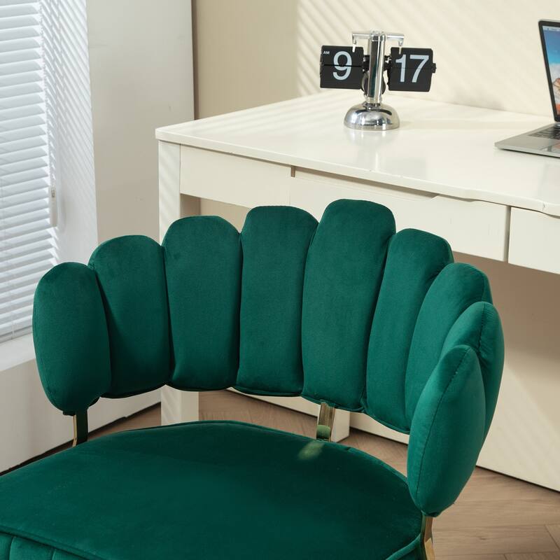 Velvet Home Office Desk Chair Modern Cute Computer Chair with Wheels Swivel Height Adjustable, for Home Office