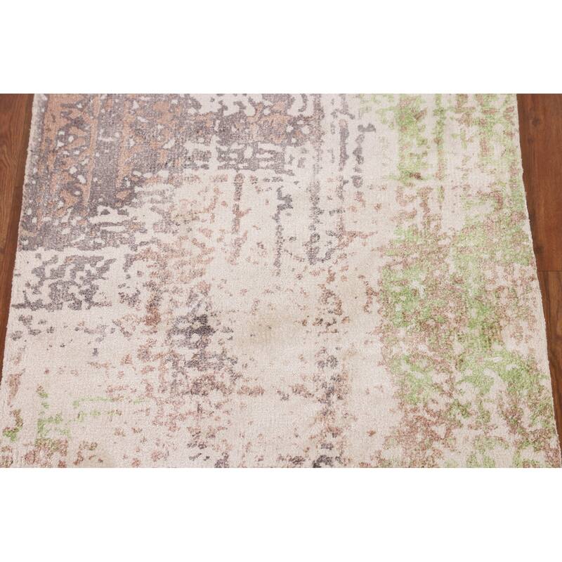 Multicolor Abstract Foyer Rug Hand-Knotted Contemporary Wool Carpet - 2'9"x 4'11"
