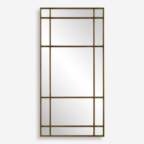 slide 2 of 7, Uttermost Spurgeon Gold Window Mirror - 79.75"H x 39.375"W x 1.875"D