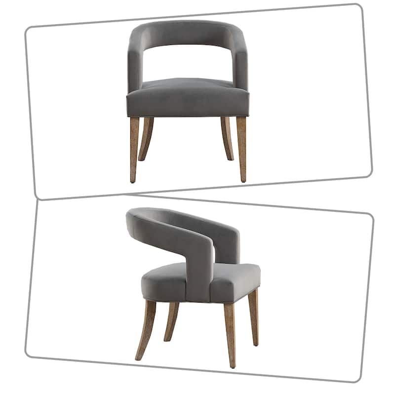 Modern minimalist upholstered reception chair dining chair with wooden legs