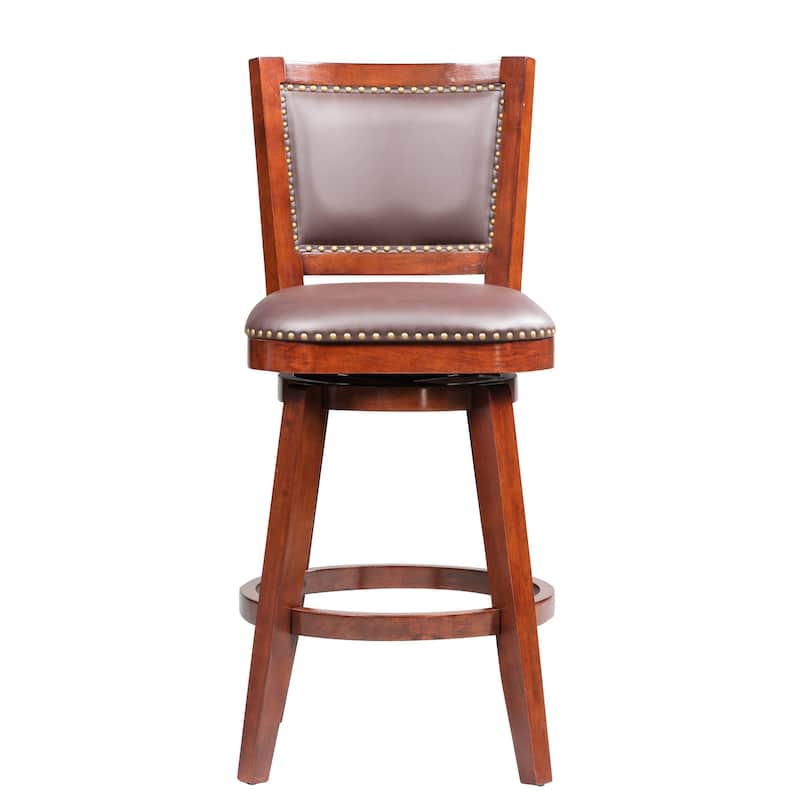 Broadmoor Cherry Brown Swivel Armless Wood Stool