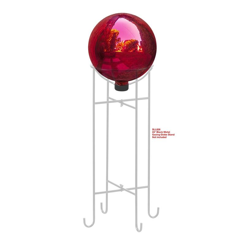 Alpine Corporation 10" Diameter Indoor/Outdoor Glass Gazing Globe Yard Decoration, Red