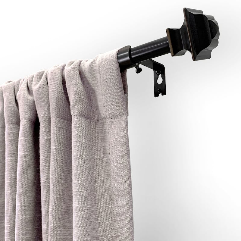 Lumi 5/8" Single Curtain Rod Set Oil Rubbed Bronze- Square finials