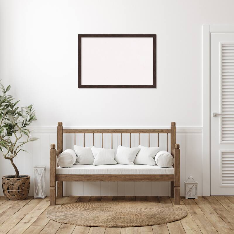 Fresco Wood Framed White Corkboard Bulletin Board
