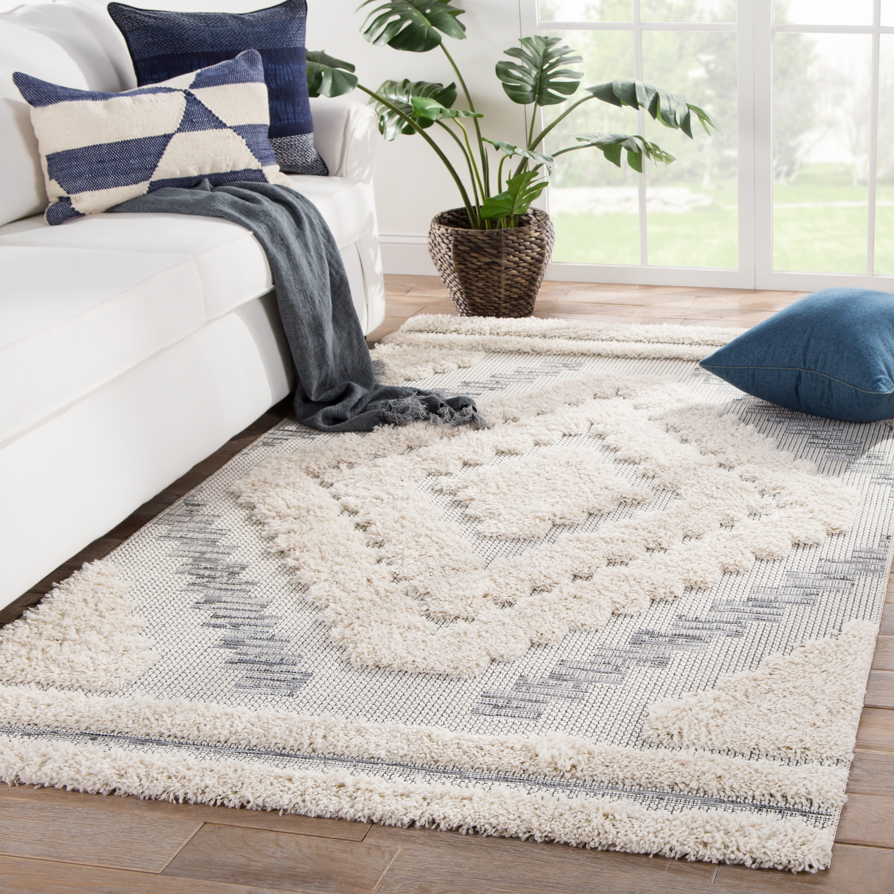 Shop Kaya Indoor Outdoor Geometric Gray Cream Area Rug On Sale Overstock 26481501