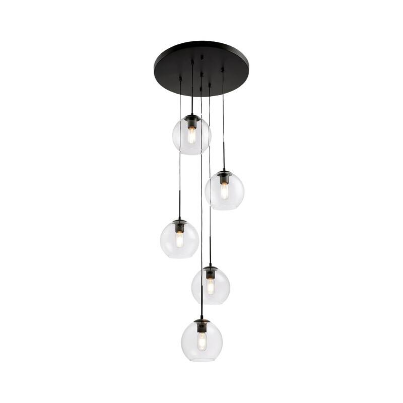 5 Light light fixture black hallway living room lighting iron pendant light - N/A