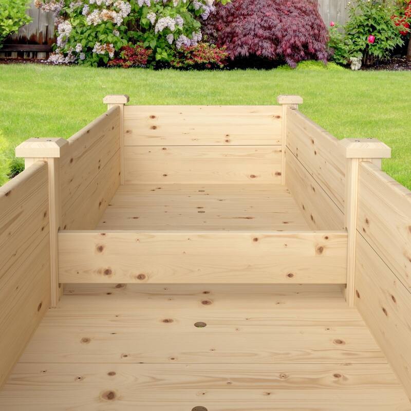 VEIKOUS Raised Garden Bed Outdoor, 6.8 Cu.Ft Large Planting Space, Solid Cedar Wood Planter Box