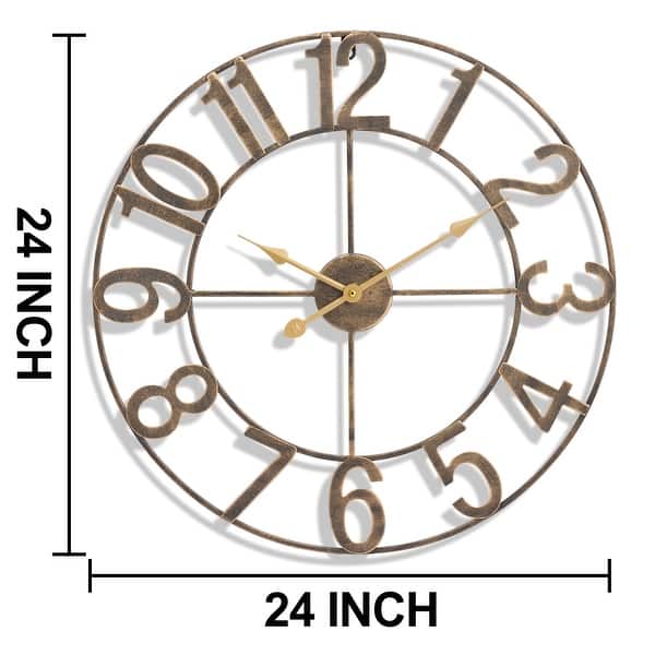 Sorbus Large 24 inch Decorative Round Analog Wall Clock Battery ...