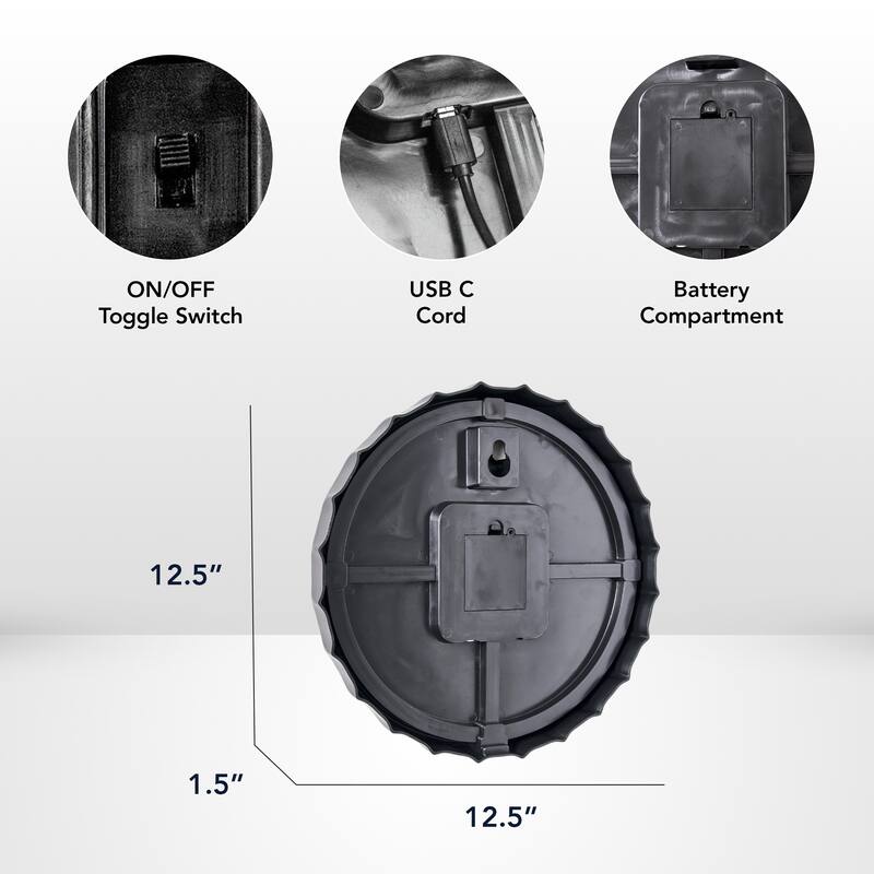 American Art Decor Big Daddy's Garage Bottle Cap Shaped LED Light Up Sign Wall Decor for Man Cave Bar Garage - Grey - Grey