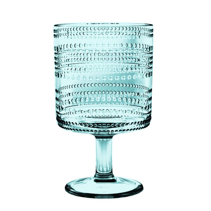 Abode Homewares by TarHong Beaded Stacking Goblet, Clear, 14.8 oz, Set of 6