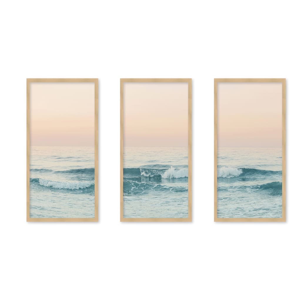 "Greece" Set of Three Framed Textured Wall Art - Multi-Color