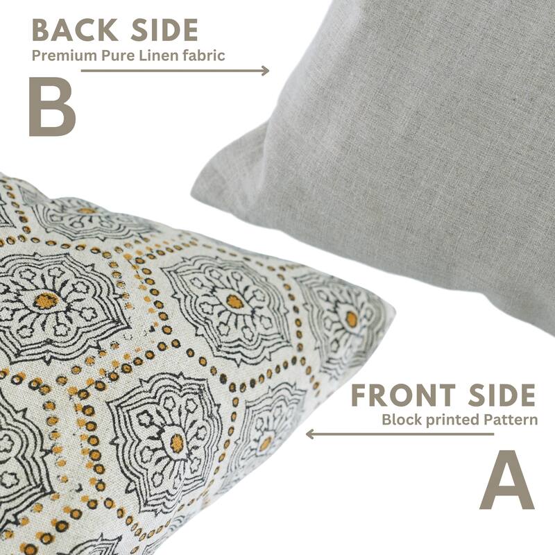 Fabdivine 12x20 Inch Fall Décor Floral Cushion Cover for Sofa, Couch Throw Home Decorative Linen Rectangle Pillowcase, Charkha