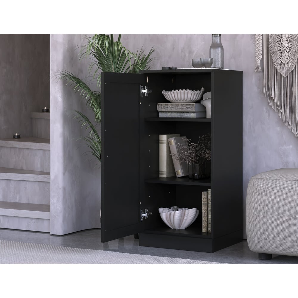 Palace Imports 100% Solid Wood 3-Shelf Bookcase with Shaker Door and Adjustable Shelves