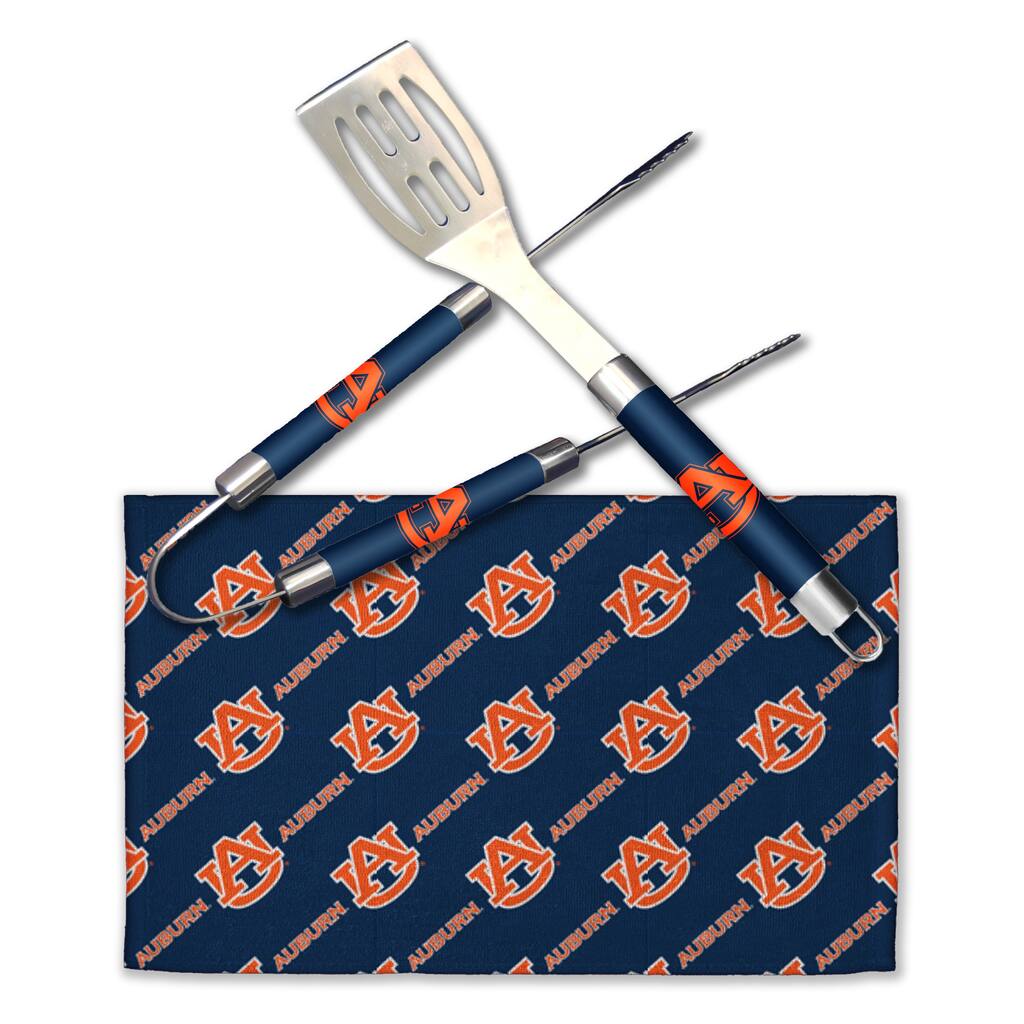 COL 990 Auburn BBQ Grill Utensil Set - Blue