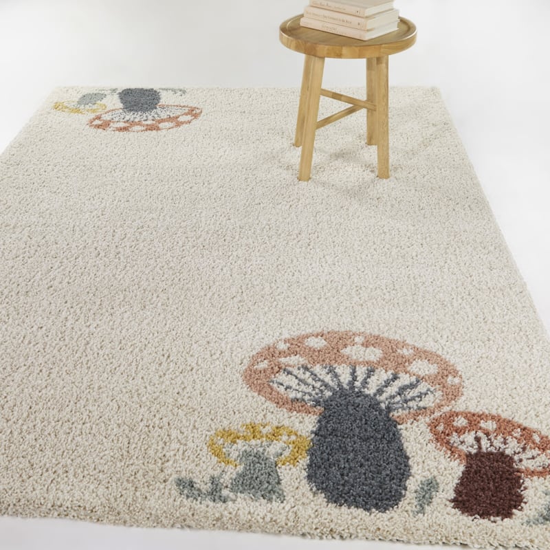 Mod-Tod Mushroom Kids Nature Shag Area Rug