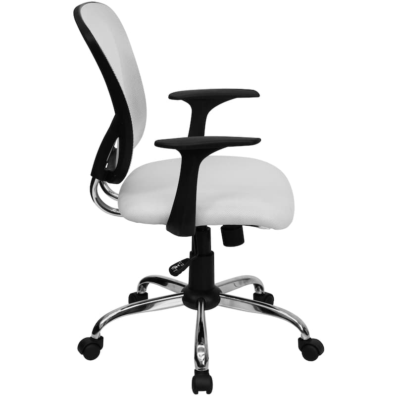 Mid-Back Mesh Swivel Task Office Chair with Chrome Base and Arms