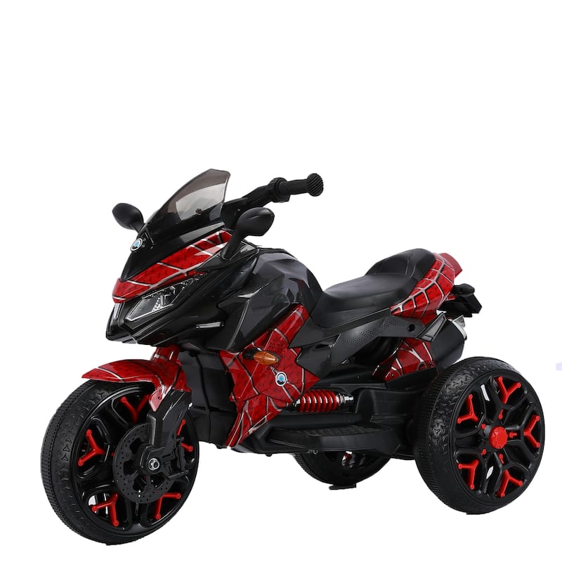 Red Kids Electric Motorcycle Ride-On Motorcycle Ride-On Bike Toddler Motorcycle with Bluetooth & Lights