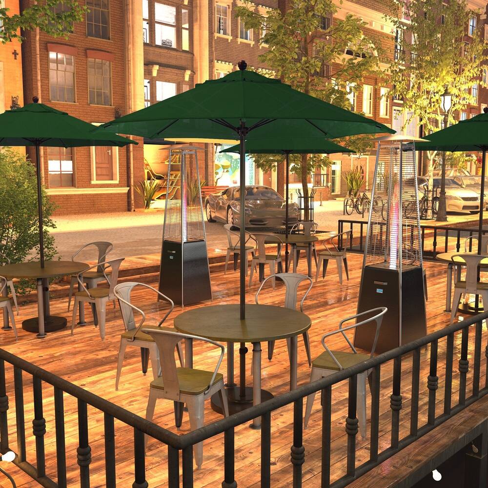 California Umbrella 7.5' Venture Series Patio Umbrella, Bronze Aluminum Pole Fiberglass Ribs Push Lift, Sunbrella Cilantro