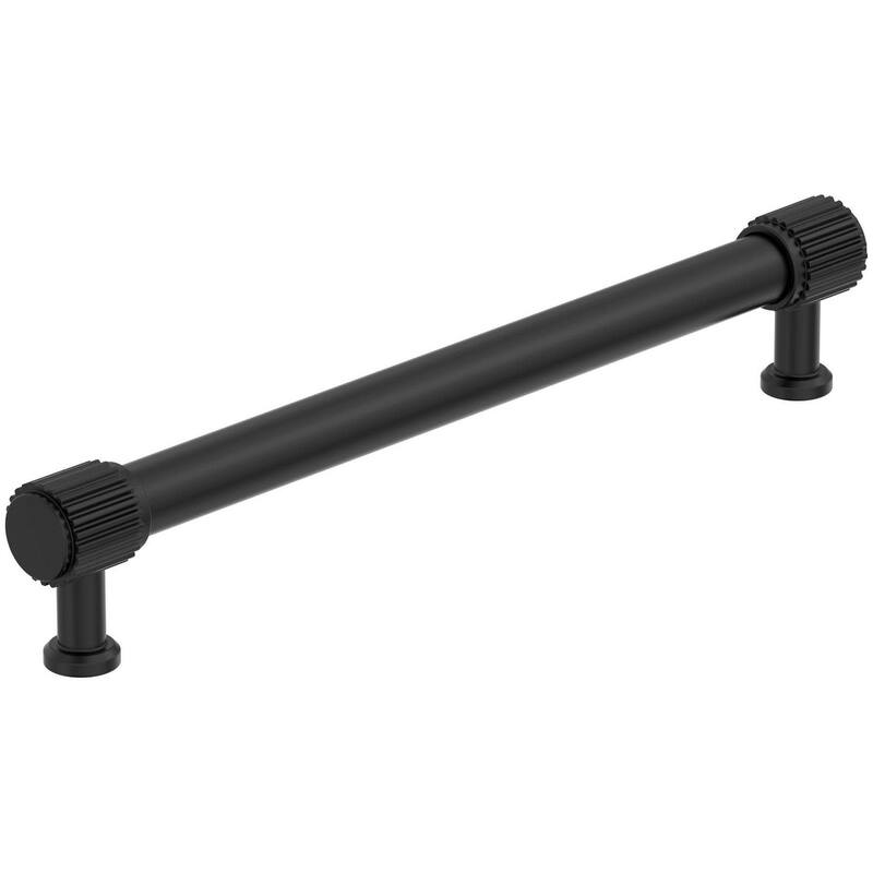 Amerock BP37806 Farewind 7-9/16" Center to Center Fluted Bar Cabinet - Matte Black