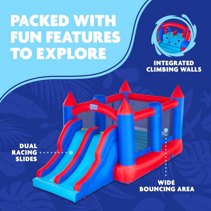 Sunny & Fun Inflatable Bouncy Castle with Dual Slide