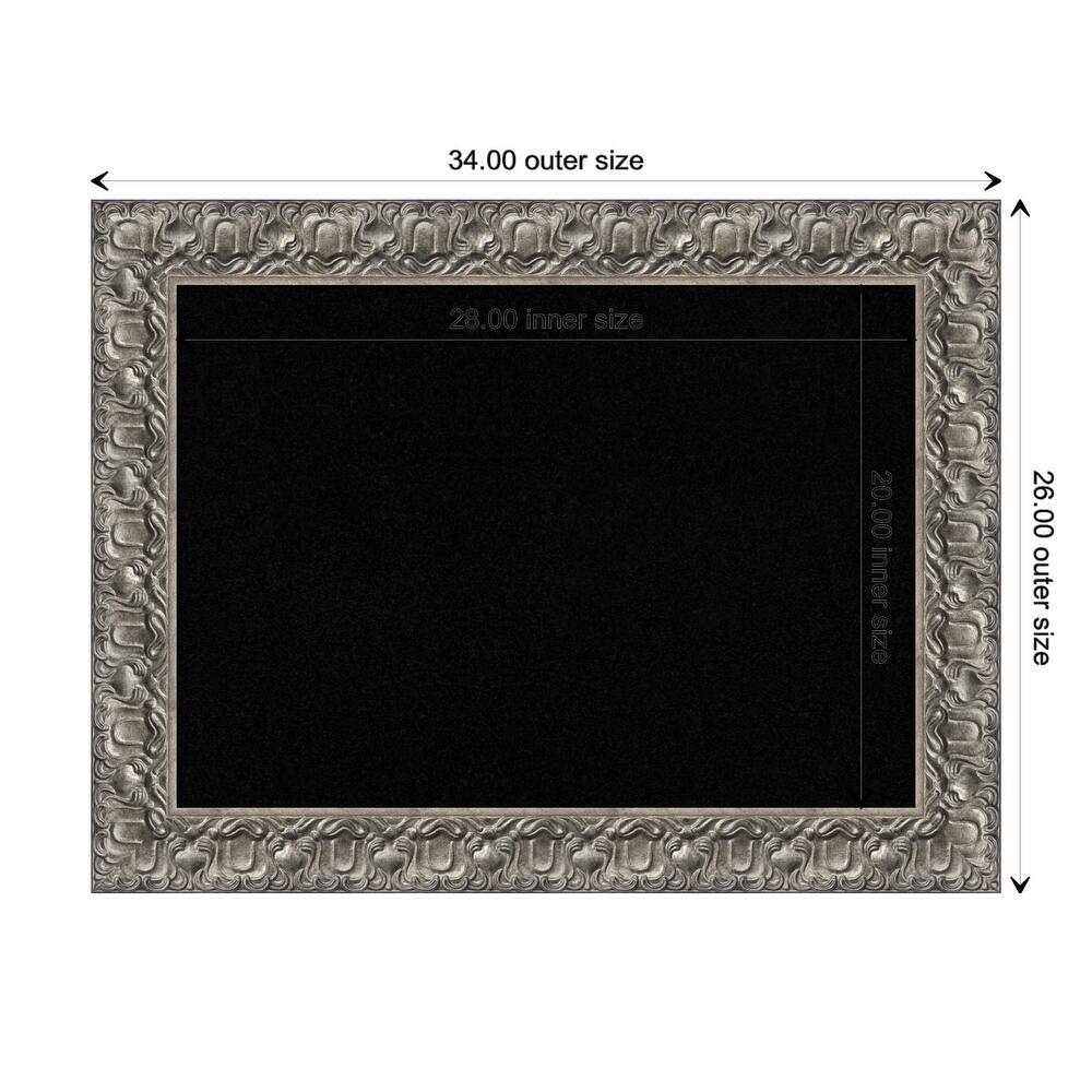 Silver Luxor Wood Framed Black Corkboard Bulletin Board