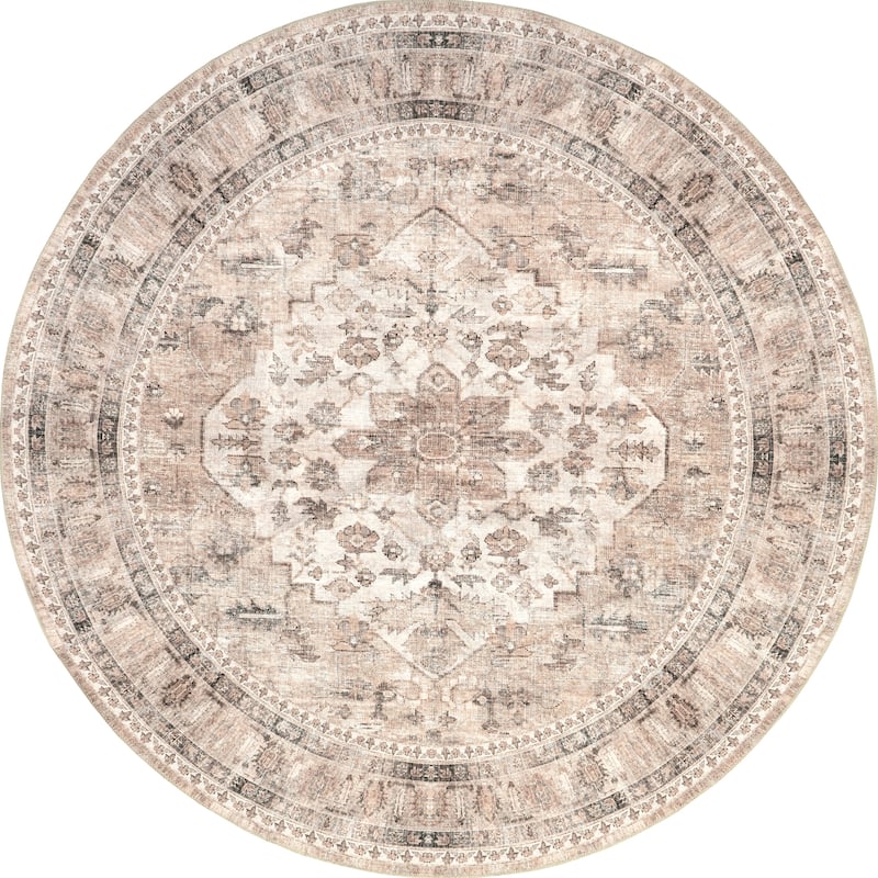 Nuloom Delisa Vintage Stain-Resistant Machine Washable Area Rug